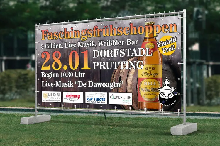 Faschingsgilde Prutting Bauzaunbanner